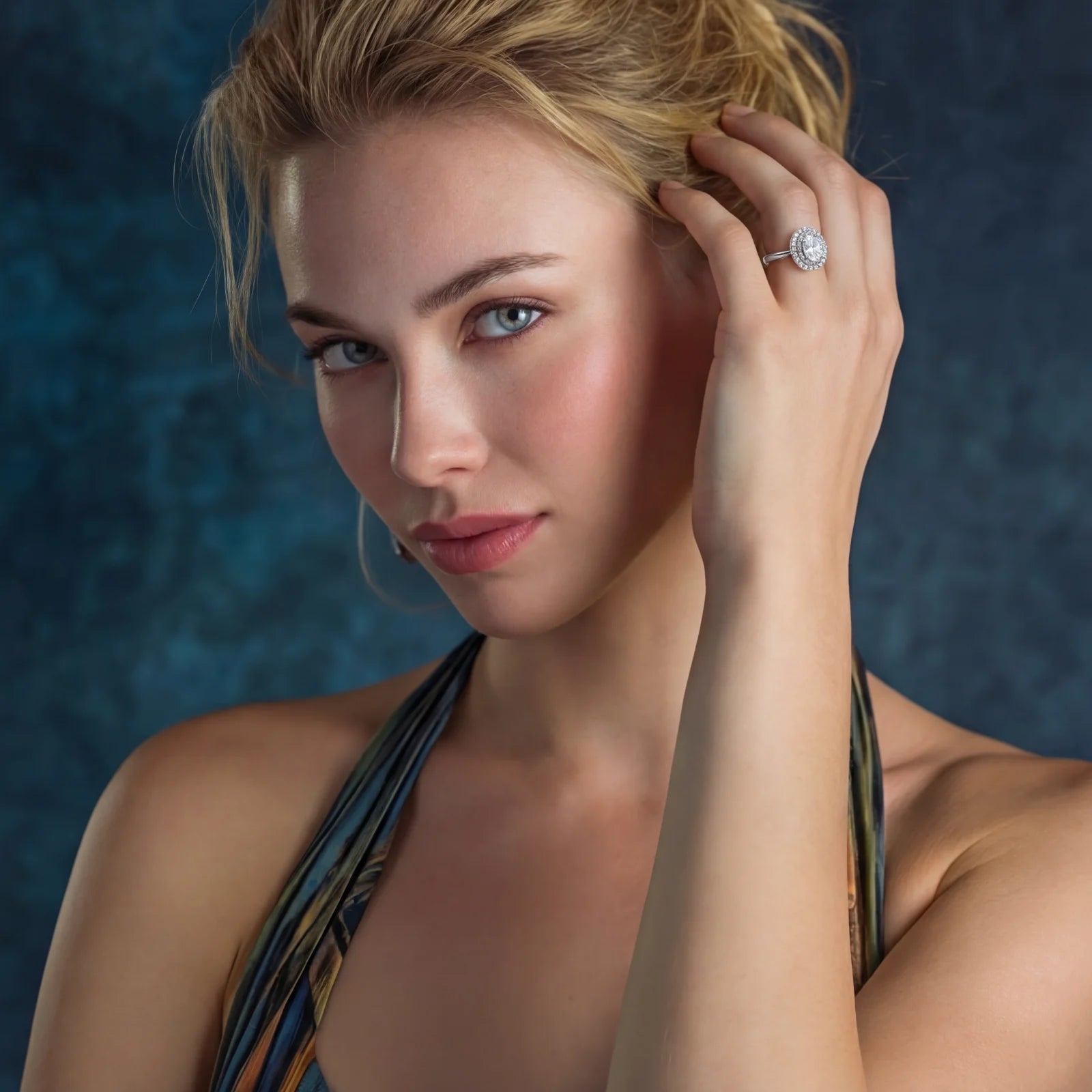 Double Halo Promise Moissanite Ring - HILO ROJO