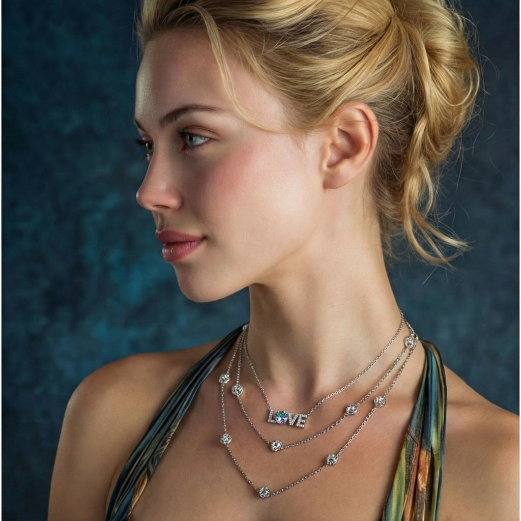 LOVE Moissanite Necklace - HILO ROJO