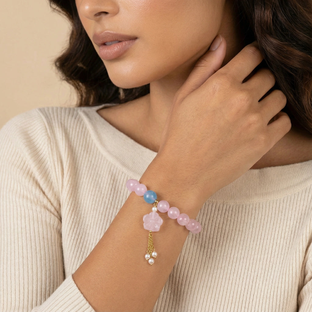 Rose Quartz Dreams Bracelet - HILO ROJO