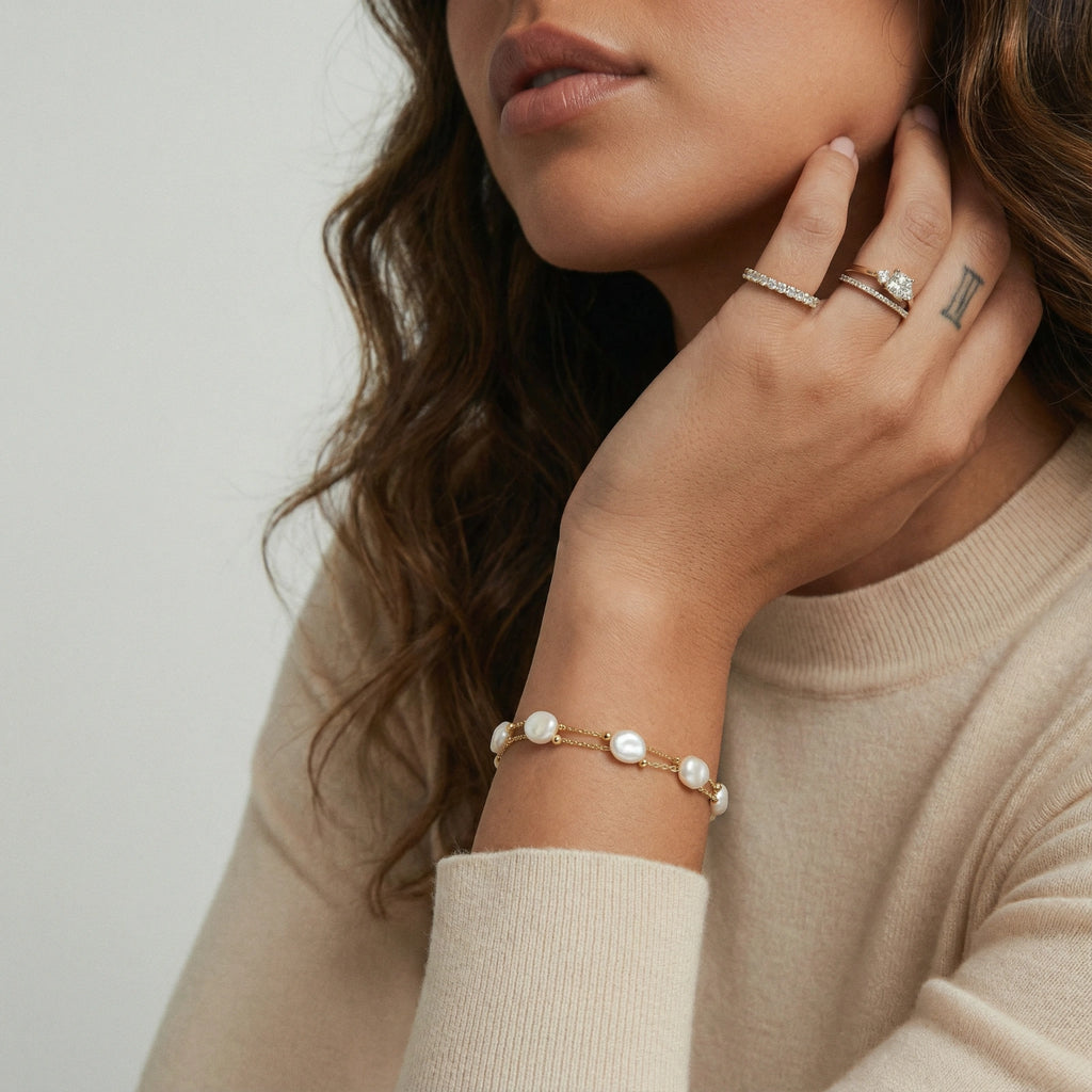 Baroque Pearl Layered Bracelet - HILO ROJO