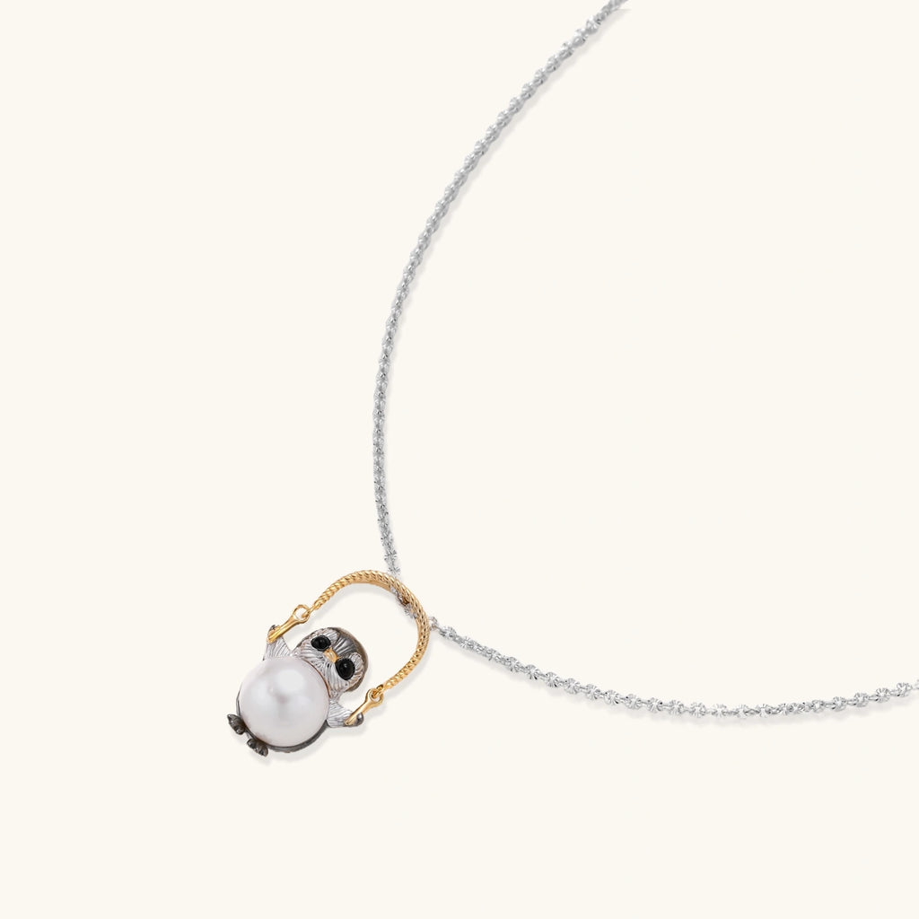 Wise Owl Pearl Necklace - HILO ROJO