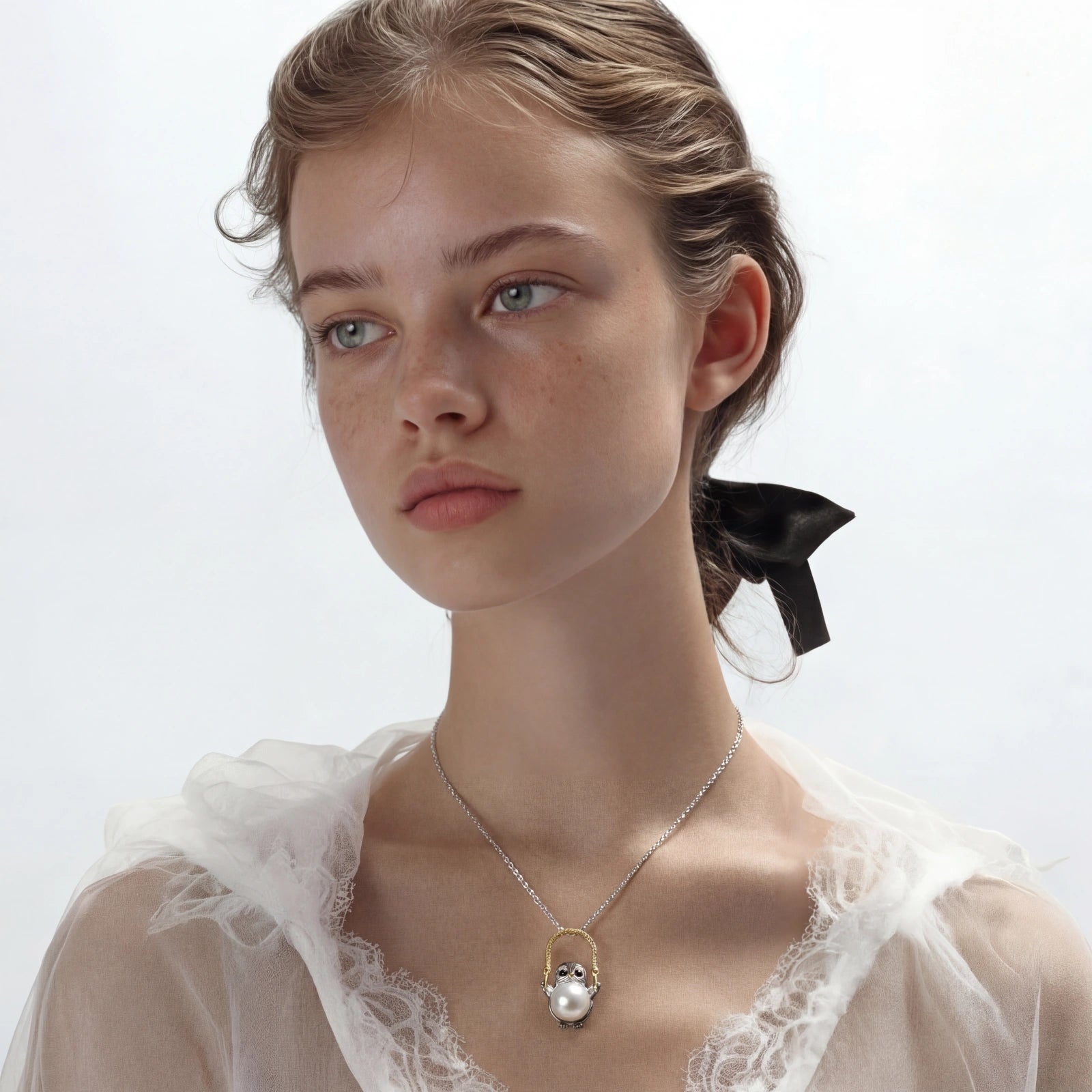 Wise Owl Pearl Necklace - HILO ROJO