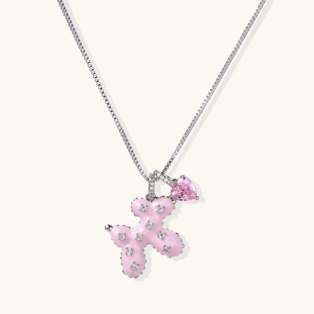 Pink Puppy Heart Necklace - HILO ROJO