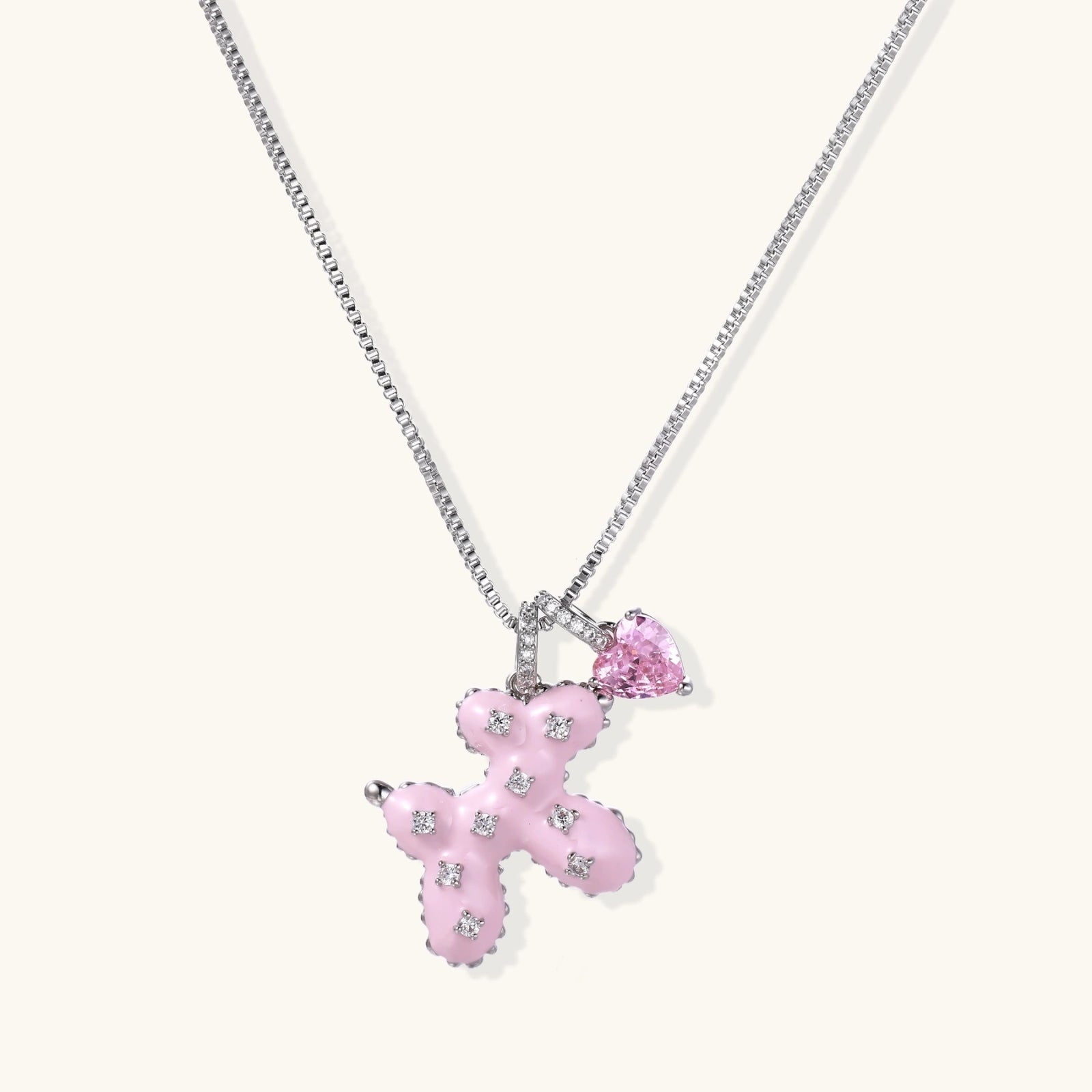 Pink Puppy Heart Necklace - HILO ROJO