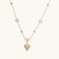 Crystal Heart Charm Necklace - HILO ROJO