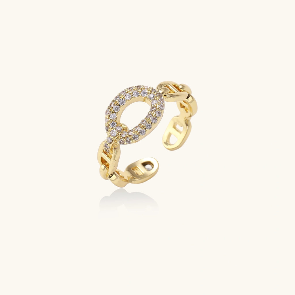 Golden Chain Statement Ring - HILO ROJO