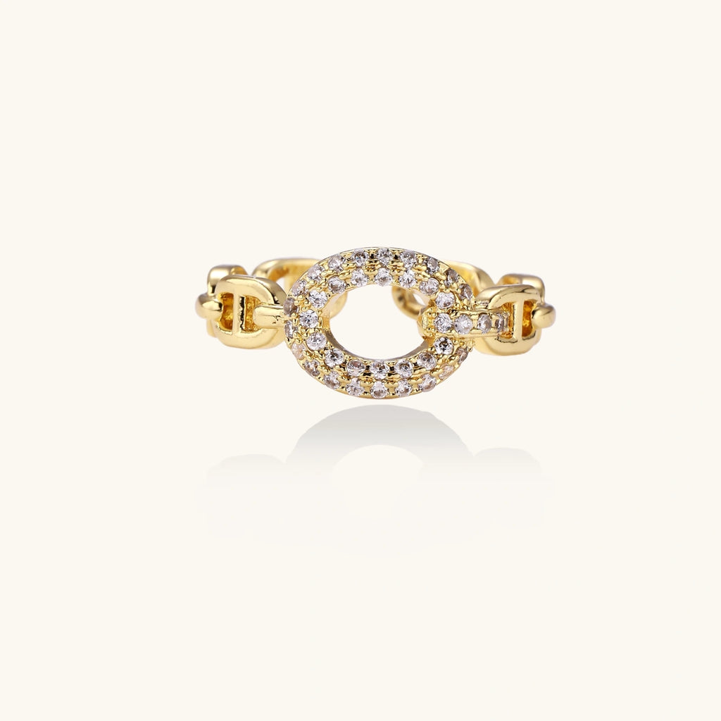 Golden Chain Statement Ring - HILO ROJO