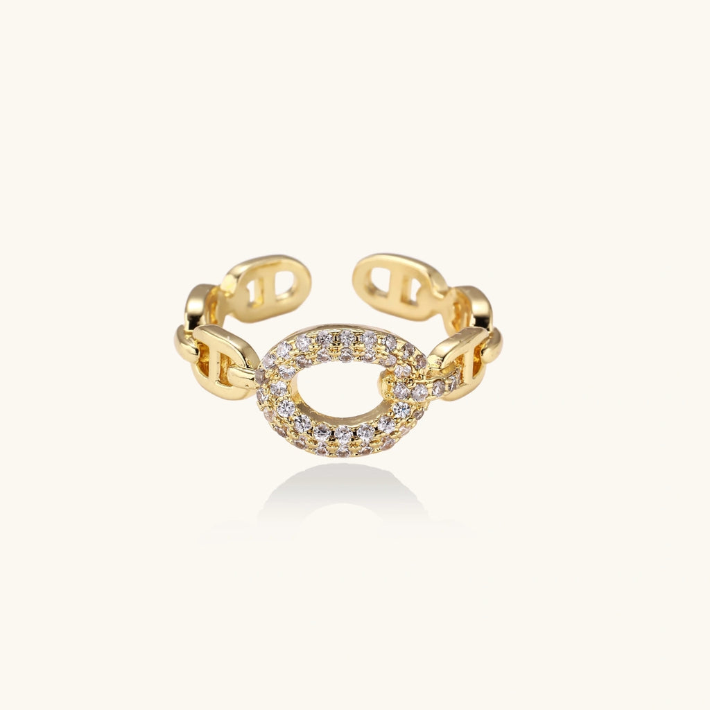 Golden Chain Statement Ring - HILO ROJO