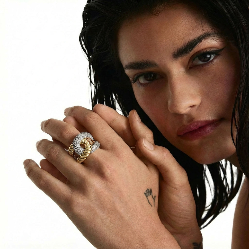 Chain Link Statement Ring - HILO ROJO