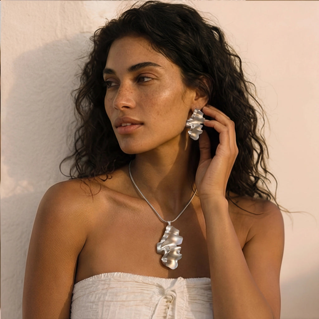 Fluid Wave Jewelry Set - HILO ROJO