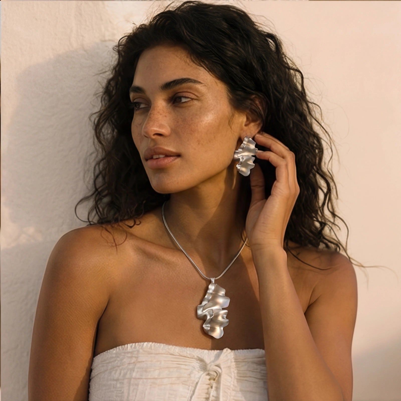 Fluid Wave Jewelry Set - HILO ROJO