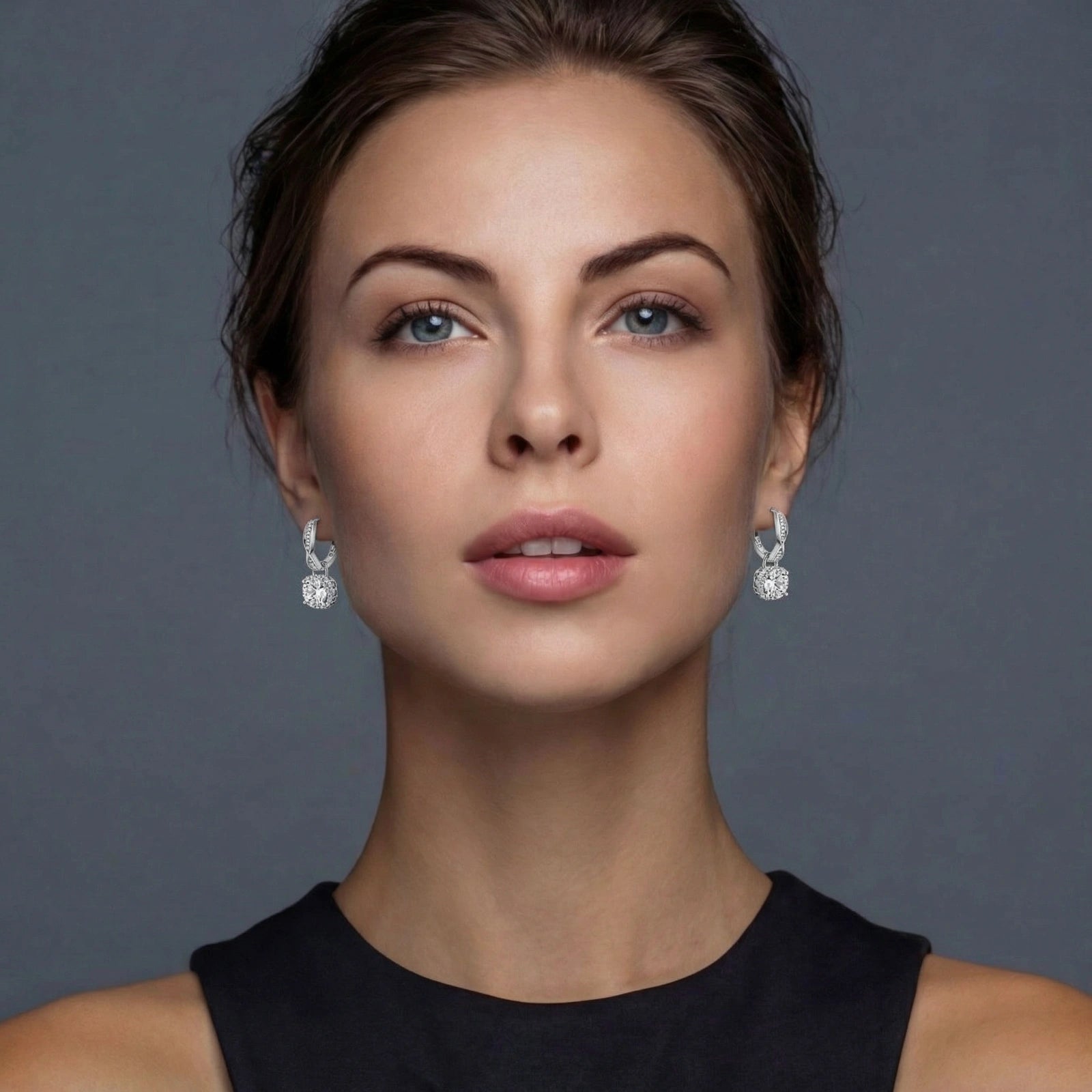 Twisted Infinity Halo Moissanite Earrings - HILO ROJO