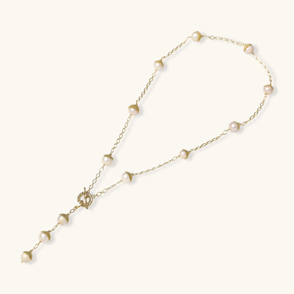 Baroque Pearl Station Necklace - HILO ROJO