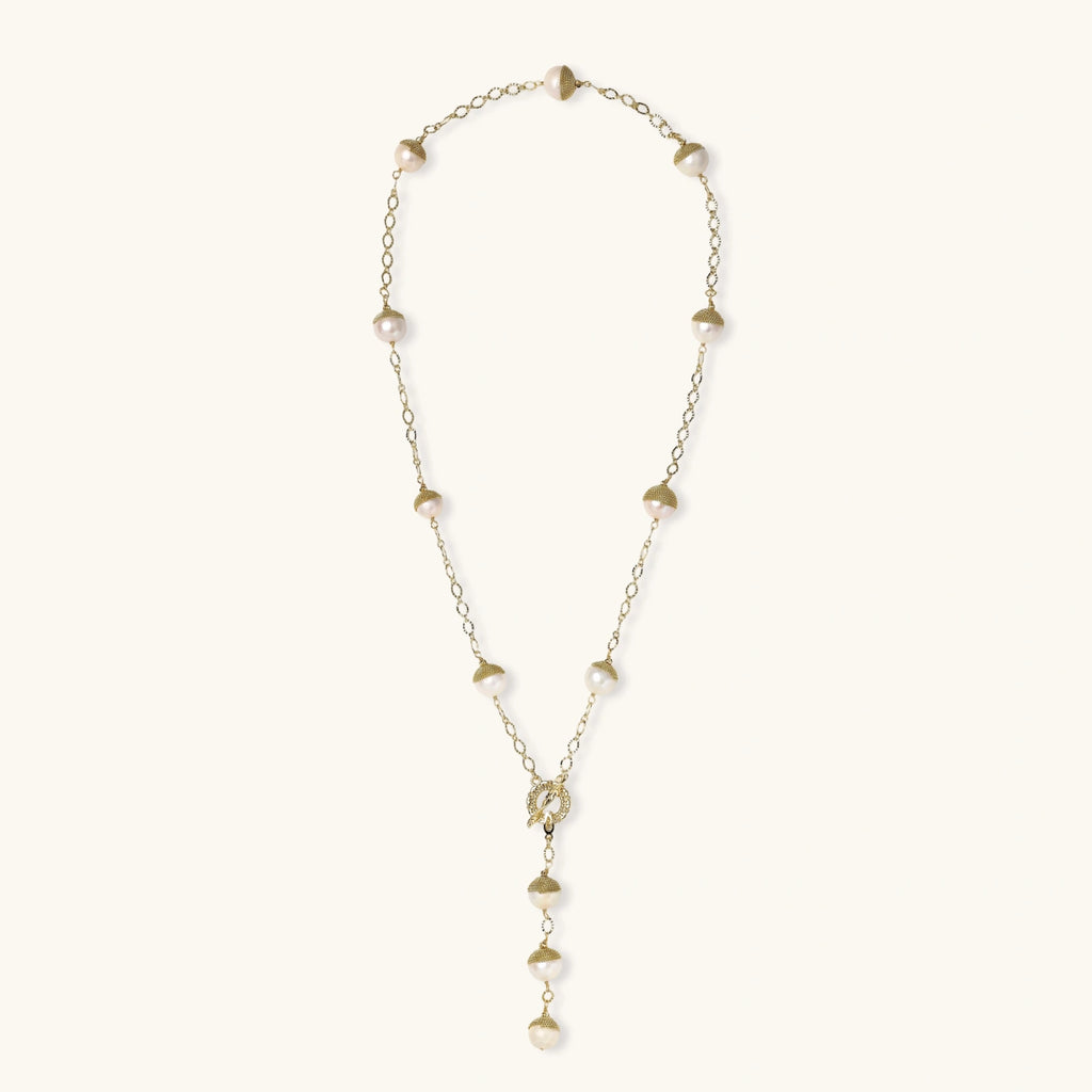 Baroque Pearl Station Necklace - HILO ROJO
