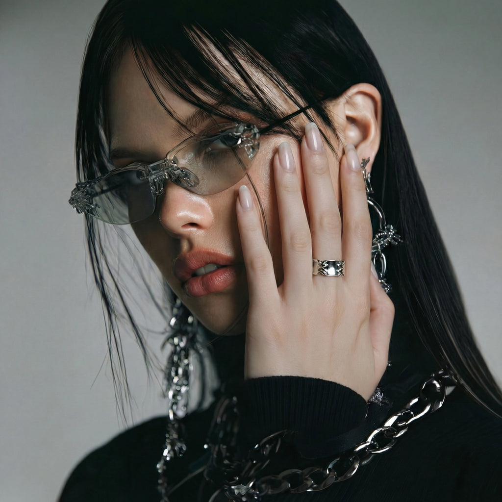 Chain Bridge Cuff Ring - HILO ROJO
