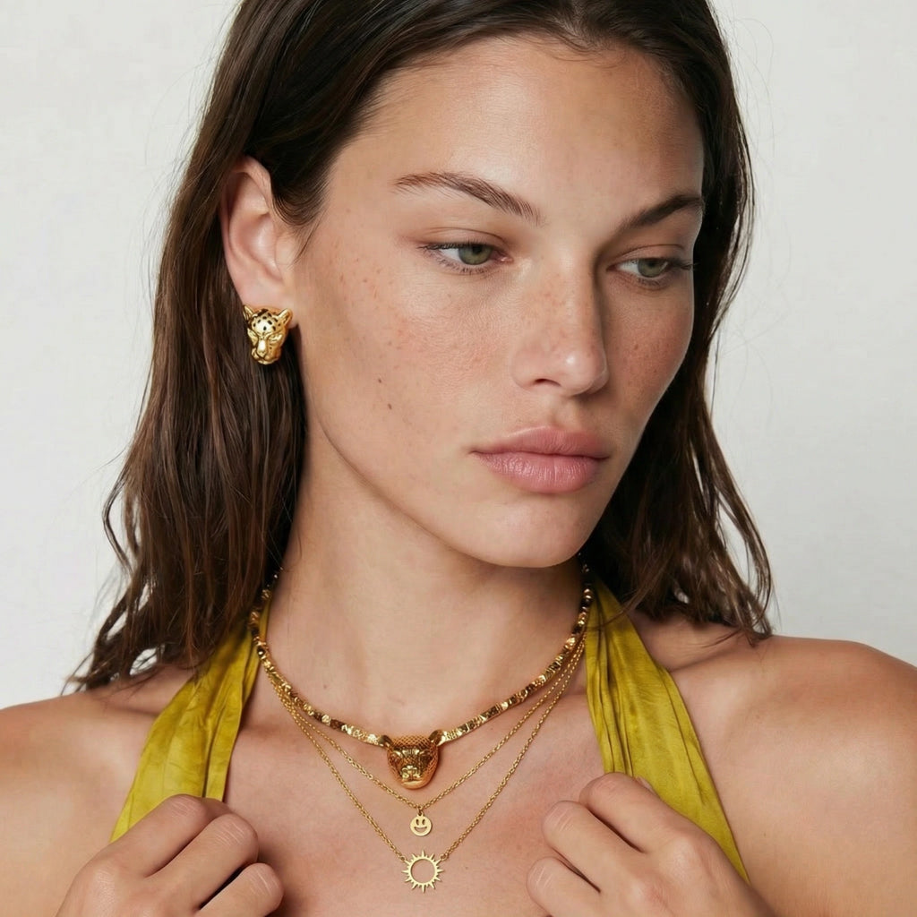 Sunshine Smiley Layered Necklace - HILO ROJO