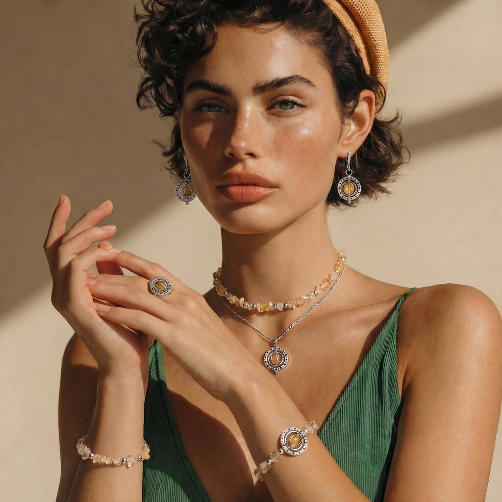 Cosmic Citrine Jewelry Set - HILO ROJO