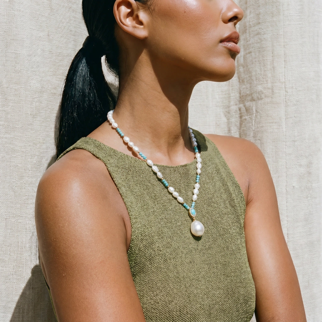 Aqua Bloom Necklace - HILO ROJO