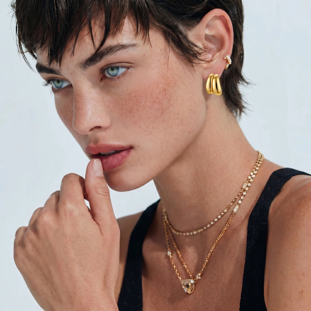Liquid Gold Sculptural Hoops - HILO ROJO