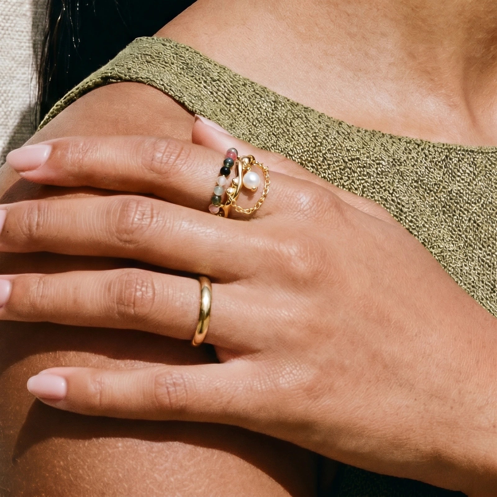 Aurora Chain Ring - HILO ROJO