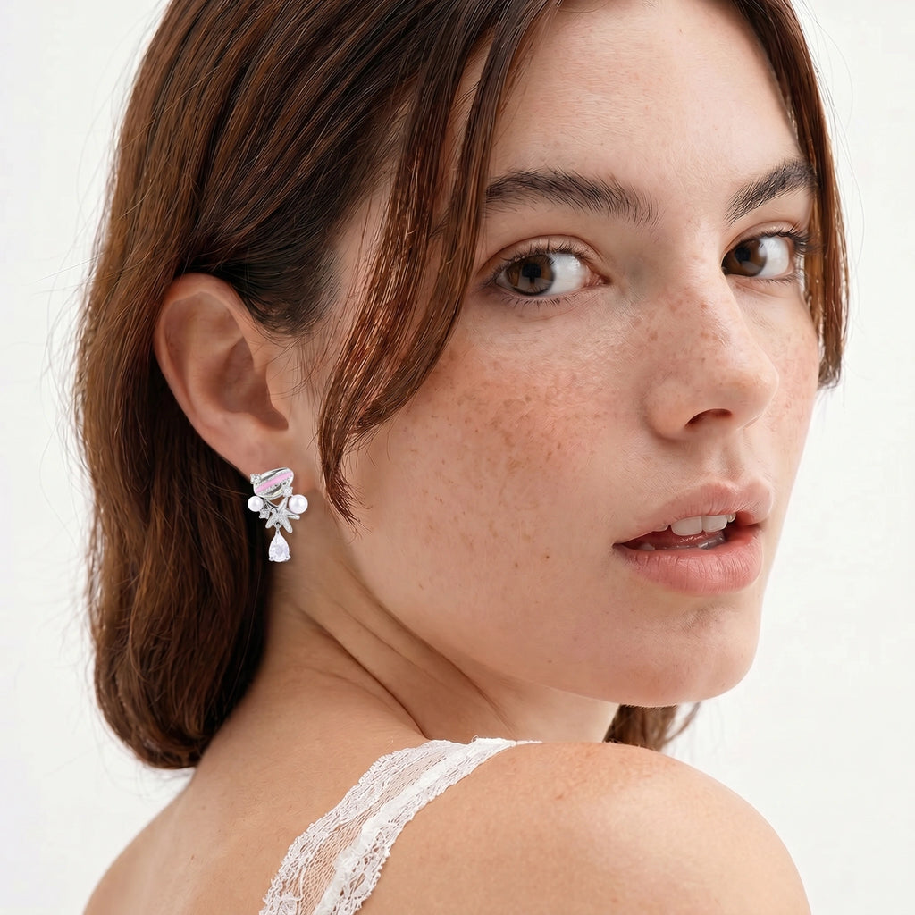 Pink Starfish Drop Earrings - HILO ROJO