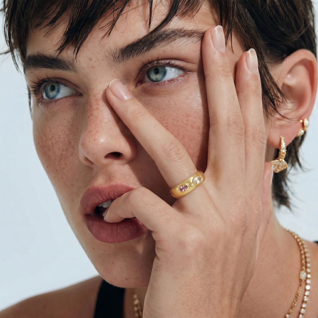 Dual Gem Statement Ring - HILO ROJO