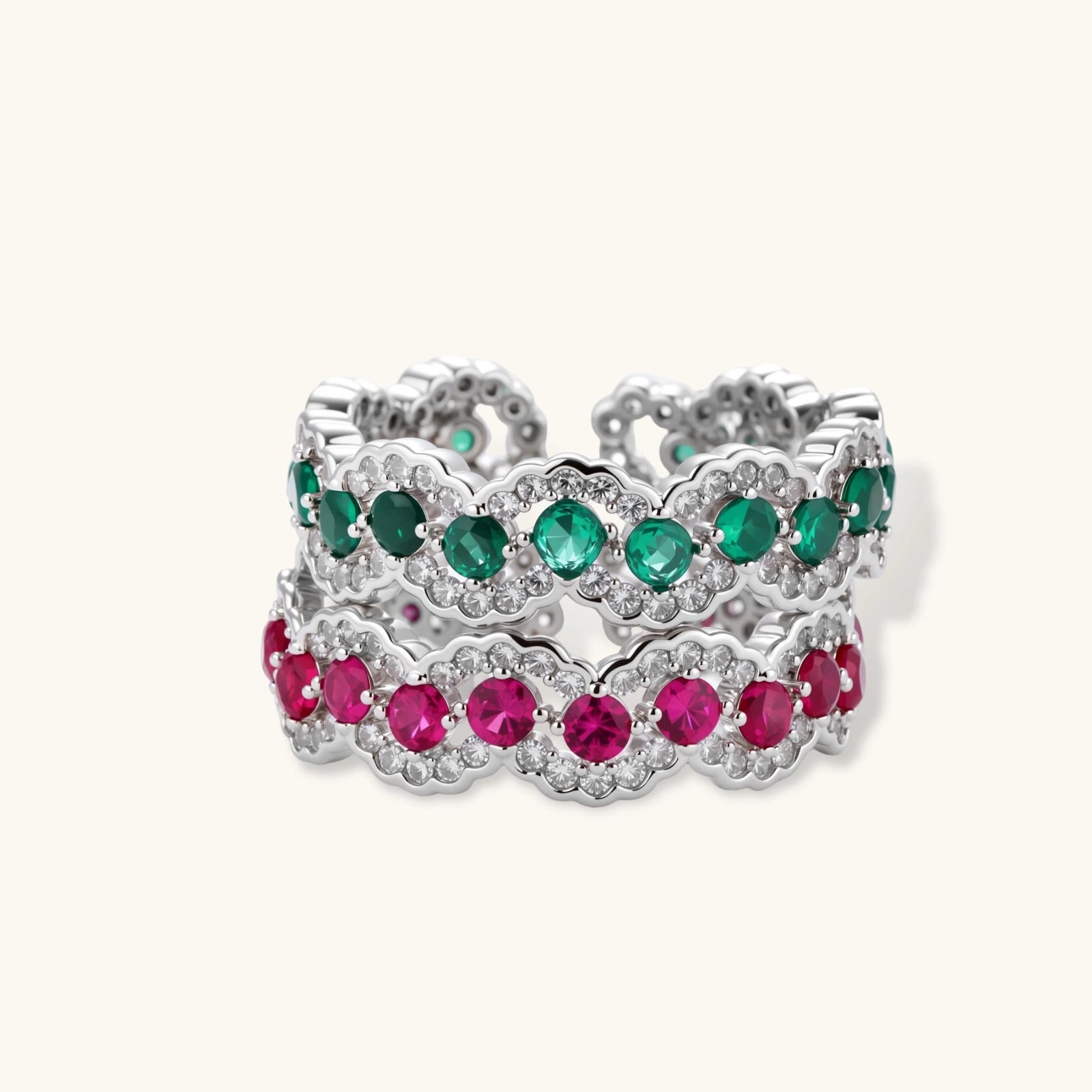 Emerald Wave Ring - HILO ROJO