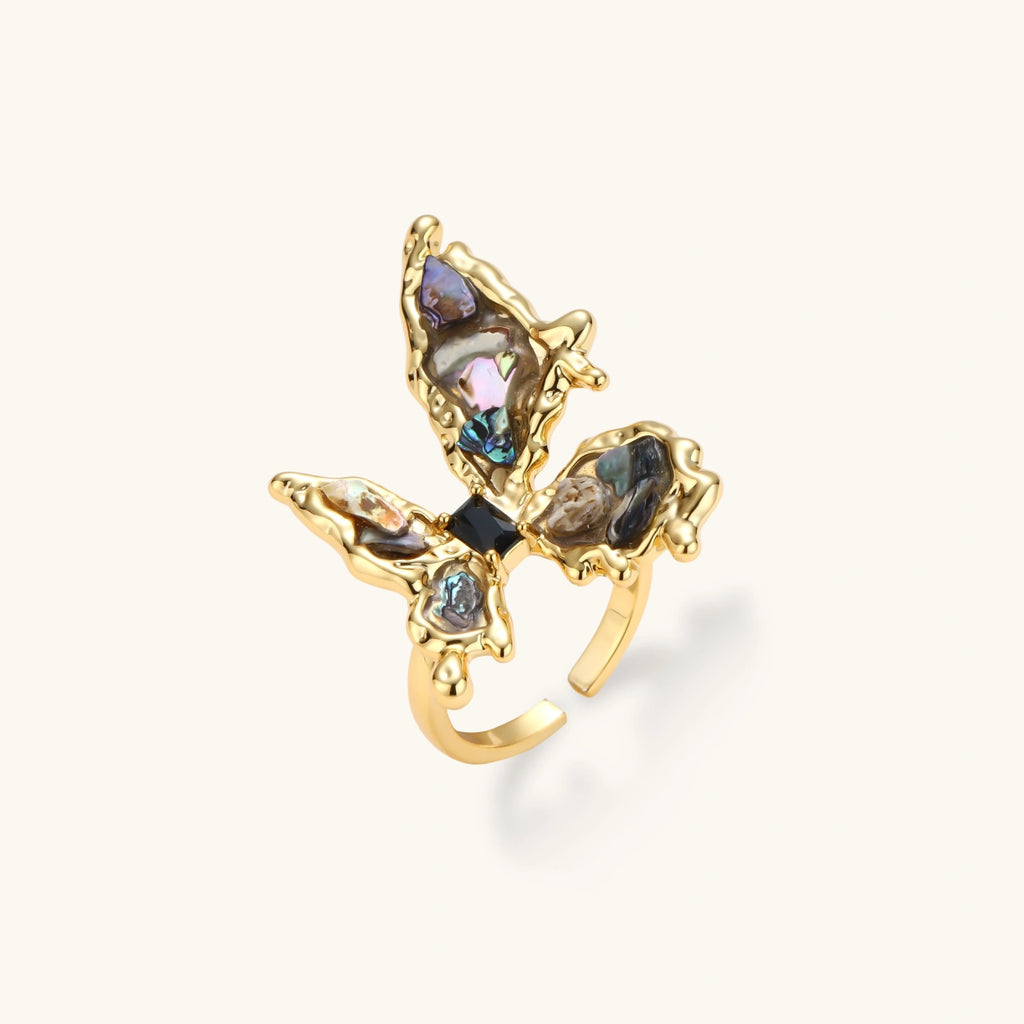 Iridescent Shell Statement Ring - HILO ROJO