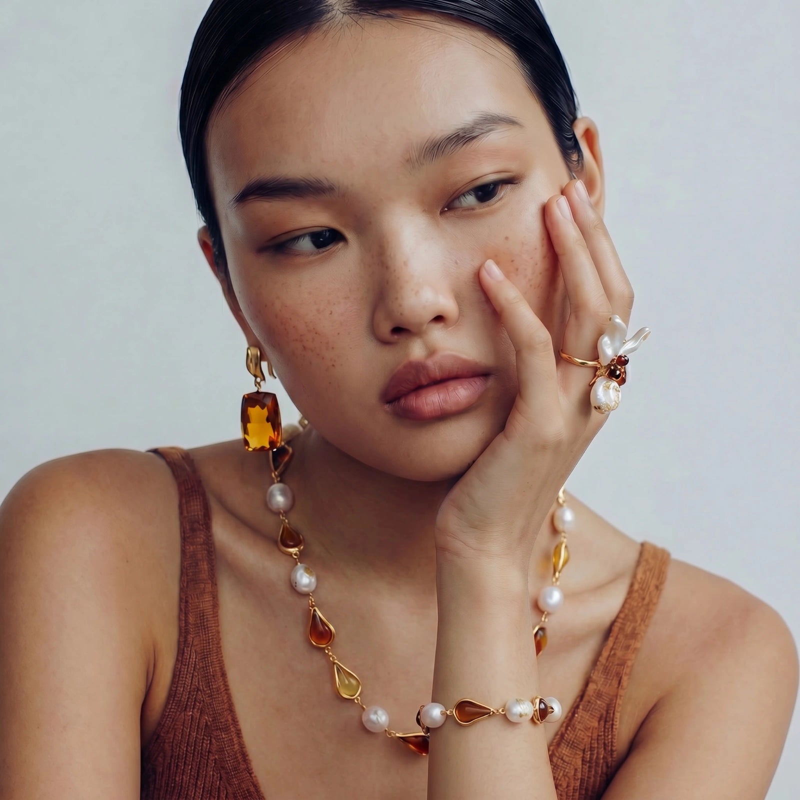 Honey Baroque Necklace - HILO ROJO