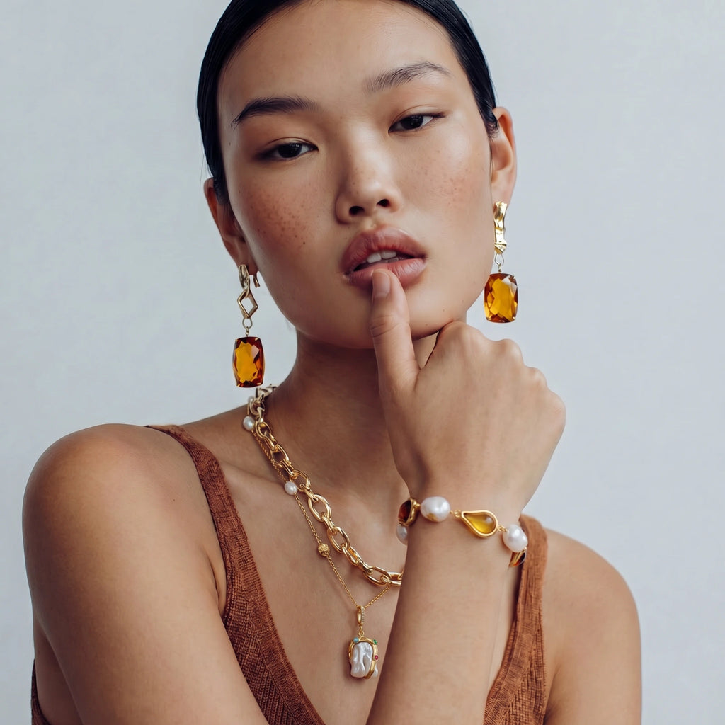 Golden Teardrop Bracelet - HILO ROJO