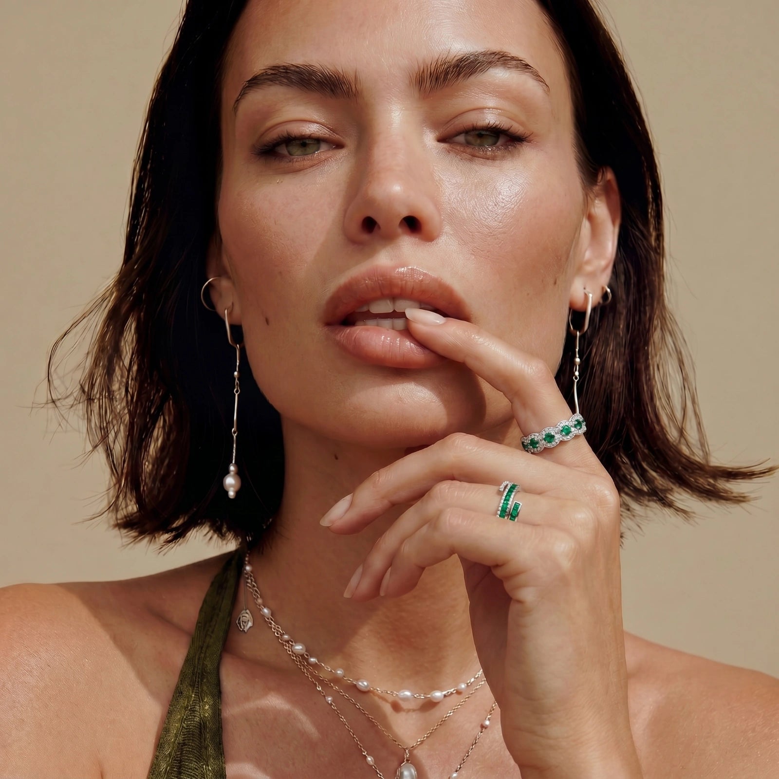 Emerald Wave Ring - HILO ROJO