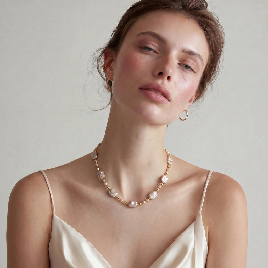 Iridescent Pearl Chain - HILO ROJO