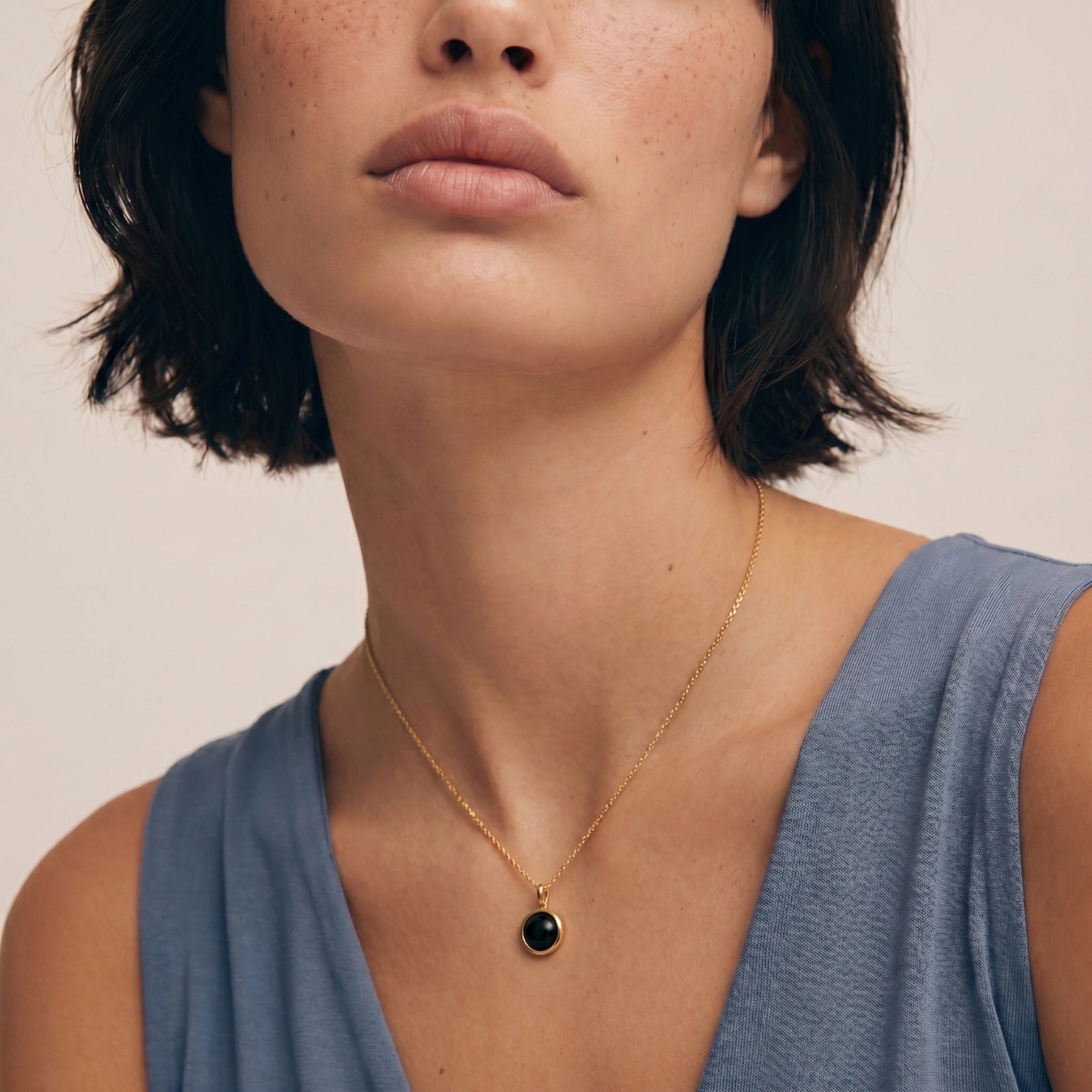 Midnight Agate Circle Necklace - HILO ROJO