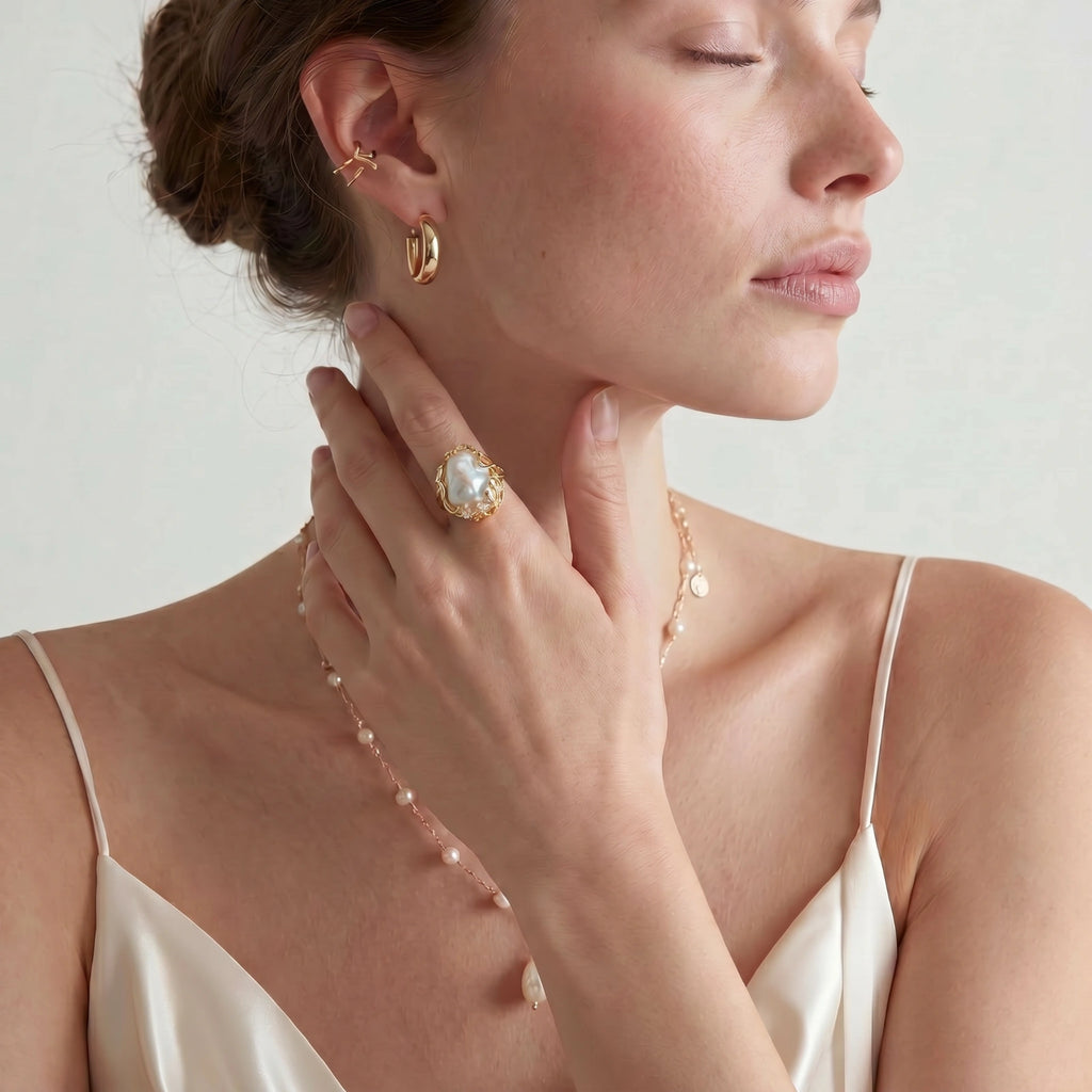 Baroque Pearl Crown Ring - HILO ROJO