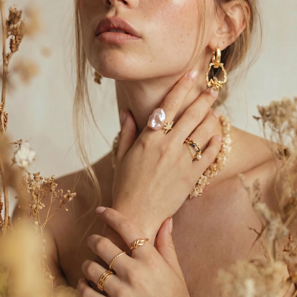 Starlit Pearl Dreams Ring - HILO ROJO