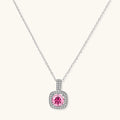 Pink Fire Moissanite Pendant Necklace