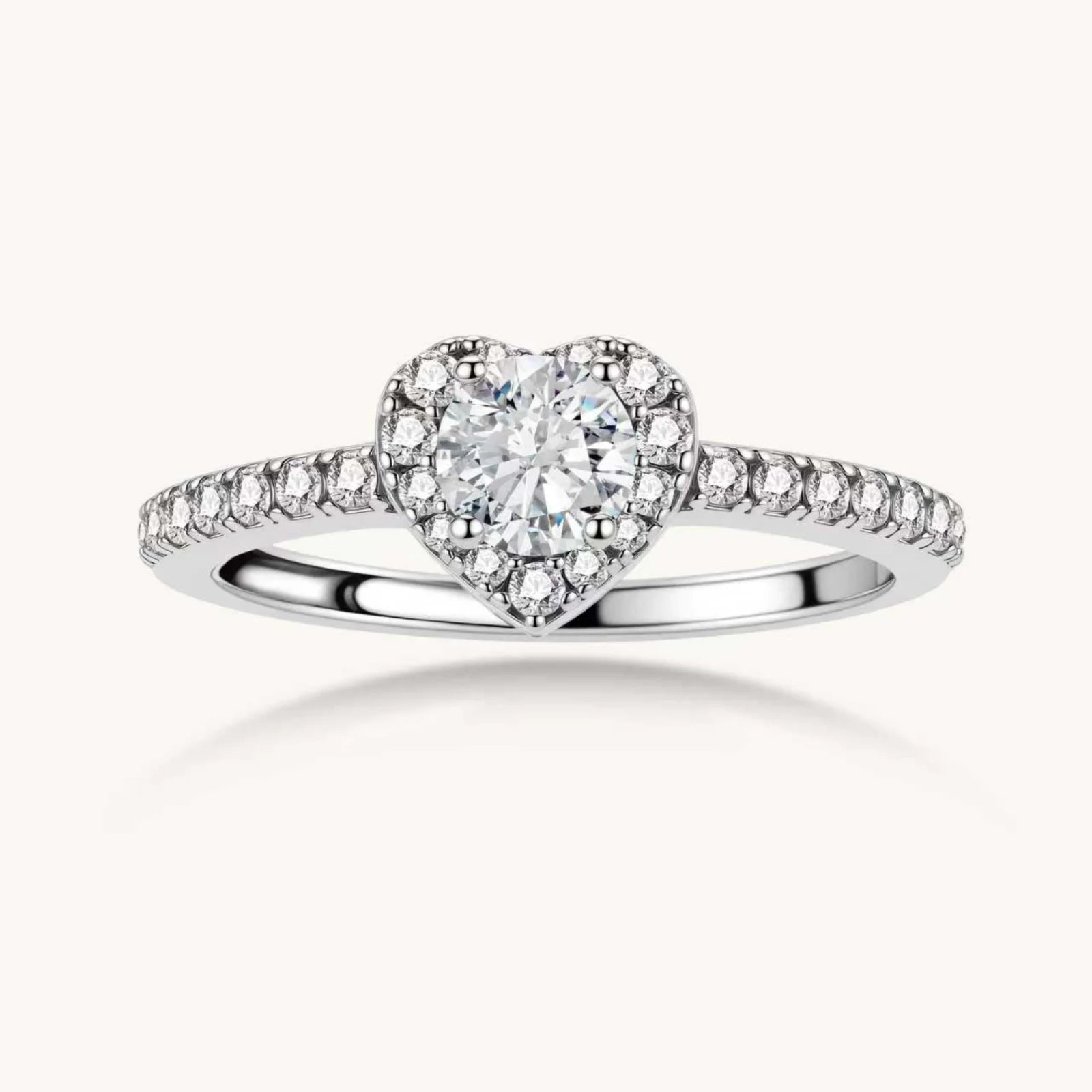 Heart Halo Moissanite Ring